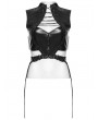 Punk Rave Black Gothic Cyberpunk Buckled Cutout Top for Women