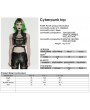 Punk Rave Black Gothic Cyberpunk Buckled Cutout Top for Women