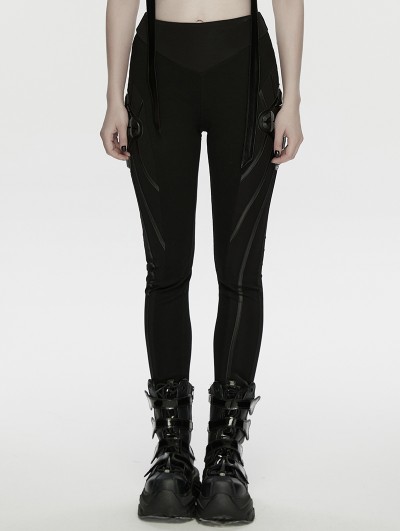 Punk Rave Black Gothic Cyberpunk Leggings for Women