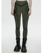 Punk Rave Black and Green Gothic Cyberpunk Leggings for Women