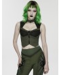 Punk Rave Black and Green Gothic Cyberpunk Mechanical Vest Top for Women