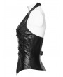 Punk Rave Black Gothic Punk Studded Halter Neck Vest for Women
