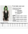 Punk Rave Black Gothic Punk Studded Halter Neck Vest for Women