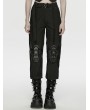 Punk Rave Black Gothic Cyberpunk Buckled Cargo Pants for Women