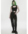 Punk Rave Black Gothic Cyberpunk Buckled Cargo Pants for Women
