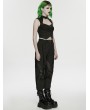 Punk Rave Black Gothic Cyberpunk Buckled Cargo Pants for Women
