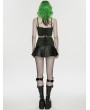 Punk Rave Black and Green Gothic Cyberpunk Corset Top for Women