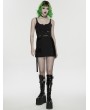 Punk Rave Black Gothic Cyberpunk Asymmetrical Bodycon Short Skirt