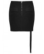 Punk Rave Black Gothic Cyberpunk Asymmetrical Bodycon Short Skirt