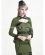 Punk Rave Green Gothic Uniform Style Shirt for Women