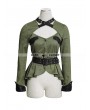 Punk Rave Green Gothic Uniform Style Shirt for Women