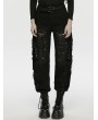 Punk Rave Black Gothic Punk Decadent Denim Pants for Women