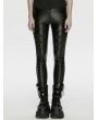 Punk Rave Black Gothic Punk Drawstring Leggings for Women