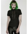 Punk Rave Black Sexy Gothic Punk Handsome Short Sleeve Shirt for Women
