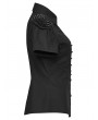 Punk Rave Black Sexy Gothic Punk Handsome Short Sleeve Shirt for Women
