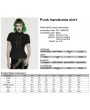 Punk Rave Black Sexy Gothic Punk Handsome Short Sleeve Shirt for Women