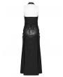 Punk Rave Black Gothic Cyberpunk Zipper Split Halter Long Dress
