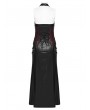 Punk Rave Black and Red Gothic Cyberpunk Zipper Split Halter Long Dress
