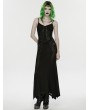 Punk Rave Black Gothic Punk Mesh Slip Fishtail Maxi Dress