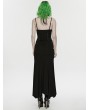 Punk Rave Black Gothic Punk Mesh Slip Fishtail Maxi Dress