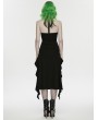 Punk Rave Black Sexy Gothic Punk Halter Irregular Ruffled Dress