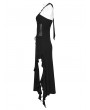 Punk Rave Black Sexy Gothic Punk Halter Irregular Ruffled Dress