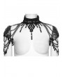 Punk Rave Silver Punk Gothic Lace Tassel Leaf Necklace