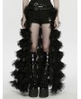 Punk Rave Black Gothic Multi-Layered Mesh Irregular Skirt