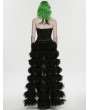 Punk Rave Black Gothic Multi-Layered Mesh Irregular Skirt