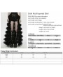 Punk Rave Black Gothic Multi-Layered Mesh Irregular Skirt