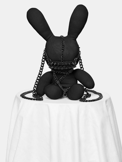 Punk Rave Black Punk Rivet Cute Rabbit Doll