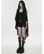 Punk Rave Black Gothic Punk Versatile Hooded Vest for Women