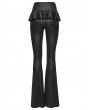 Punk Rave Black Gothic Ruffle Trim Flared Pants for Women