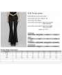 Punk Rave Black Gothic Ruffle Trim Flared Pants for Women