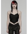 Punk Rave Black Gothic Lace Mesh Halter Camisole Top for Women