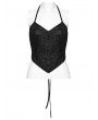 Punk Rave Black Gothic Lace Mesh Halter Camisole Top for Women