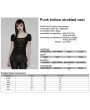 Punk Rave Black Gothic Punk Mesh Perspective Short Sleeve T-Shirt for Women
