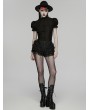 Punk Rave Black Gothic Ruffle Lace Layered Shorts for Women
