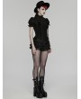 Punk Rave Black Gothic Ruffle Lace Layered Shorts for Women