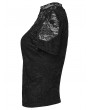 Punk Rave Black Gothic Lace Short Puff Sleeve Shirt for Women