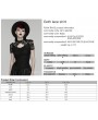Punk Rave Black Gothic Lace Short Puff Sleeve Shirt for Women