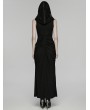Punk Rave Black Elegant Gothic Nun Hooded Cape Fishtail Long Dress