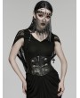 Punk Rave Black and Silver Gothic Cross Priest Tassel Headwear