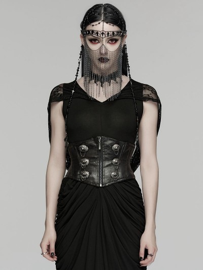 Punk Rave Black Gothic Chinese Style Spirit Beast Corset Belt