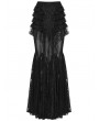 Punk Rave Black Gothic Rose Lace Layered Fishtail Skirt