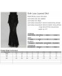Punk Rave Black Gothic Rose Lace Layered Fishtail Skirt