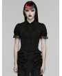 Punk Rave Black Retro Gothic Short Sleeve Lace Shirt for Women