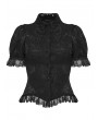 Punk Rave Black Retro Gothic Short Sleeve Lace Shirt for Women