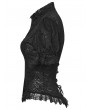 Punk Rave Black Retro Gothic Short Sleeve Lace Shirt for Women