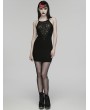 Punk Rave Black Gothic Perspective Sexy Knit Short Slip Dress